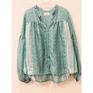 FLANNEL Australia Limited Edition 100% Silk Boho Blouse Size 1 (US 4/6) Luxury